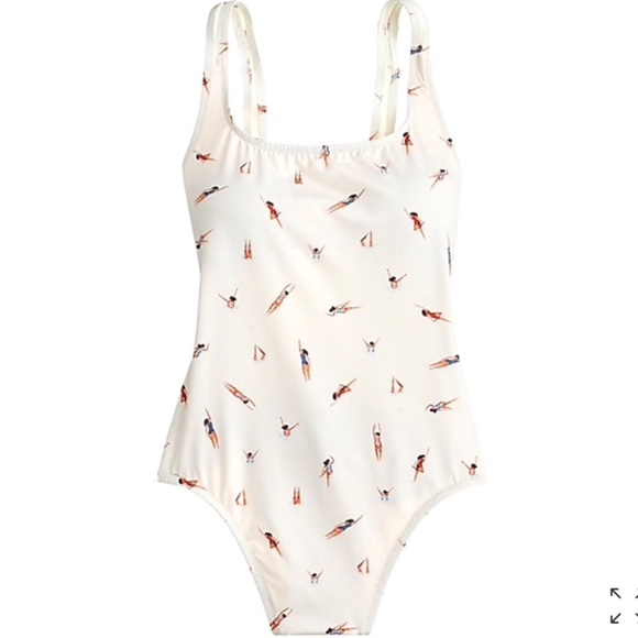 NWT J. Crew Swimsuit in Swimmer Print - Picture 2 of 6